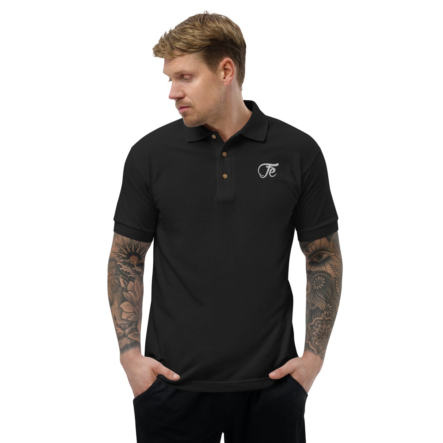 Fe 7th Ave Embroidered Logo Polo