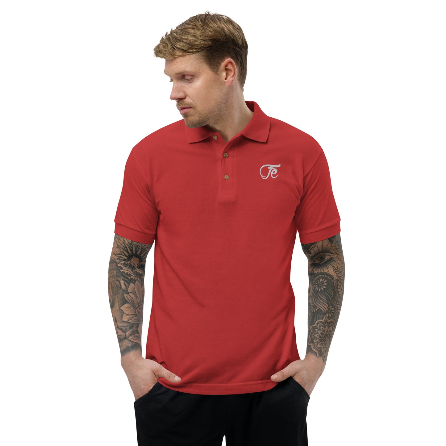 Fe 7th Ave Embroidered Logo Polo