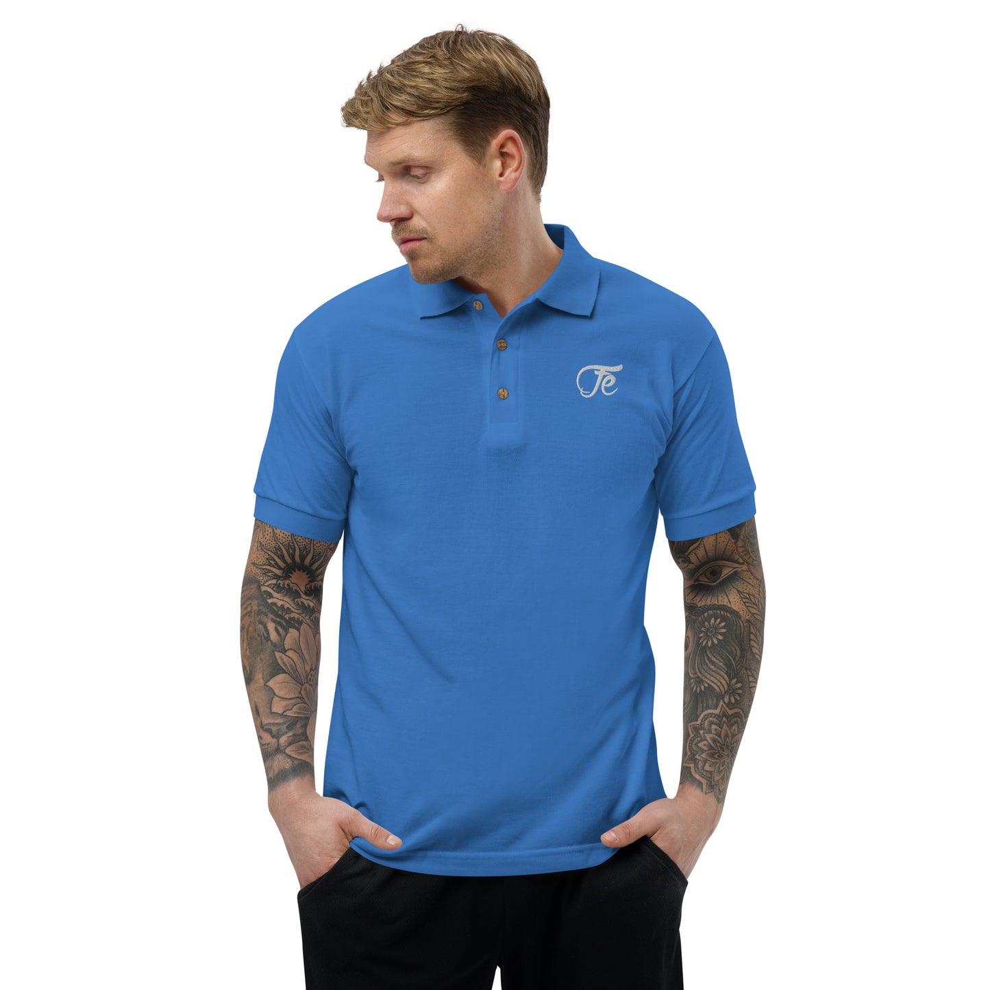 Fe 7th Ave Embroidered Logo Polo