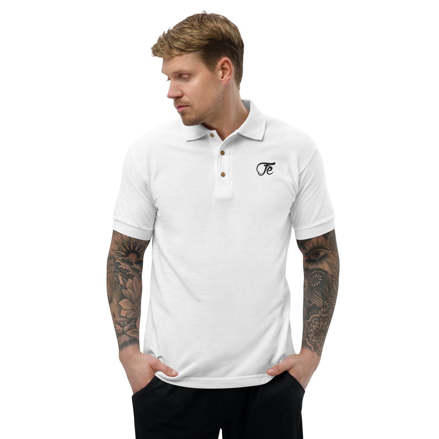 Fe 7th Ave Embroidered Logo Polo