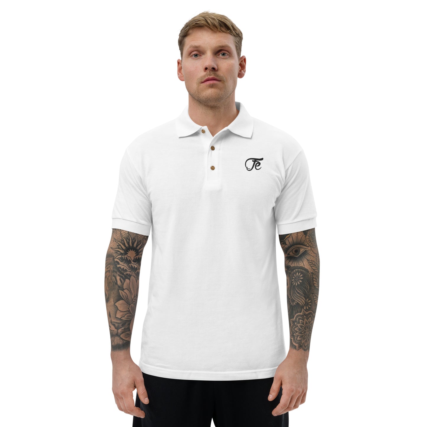 Fe 7th Ave Embroidered Logo Polo