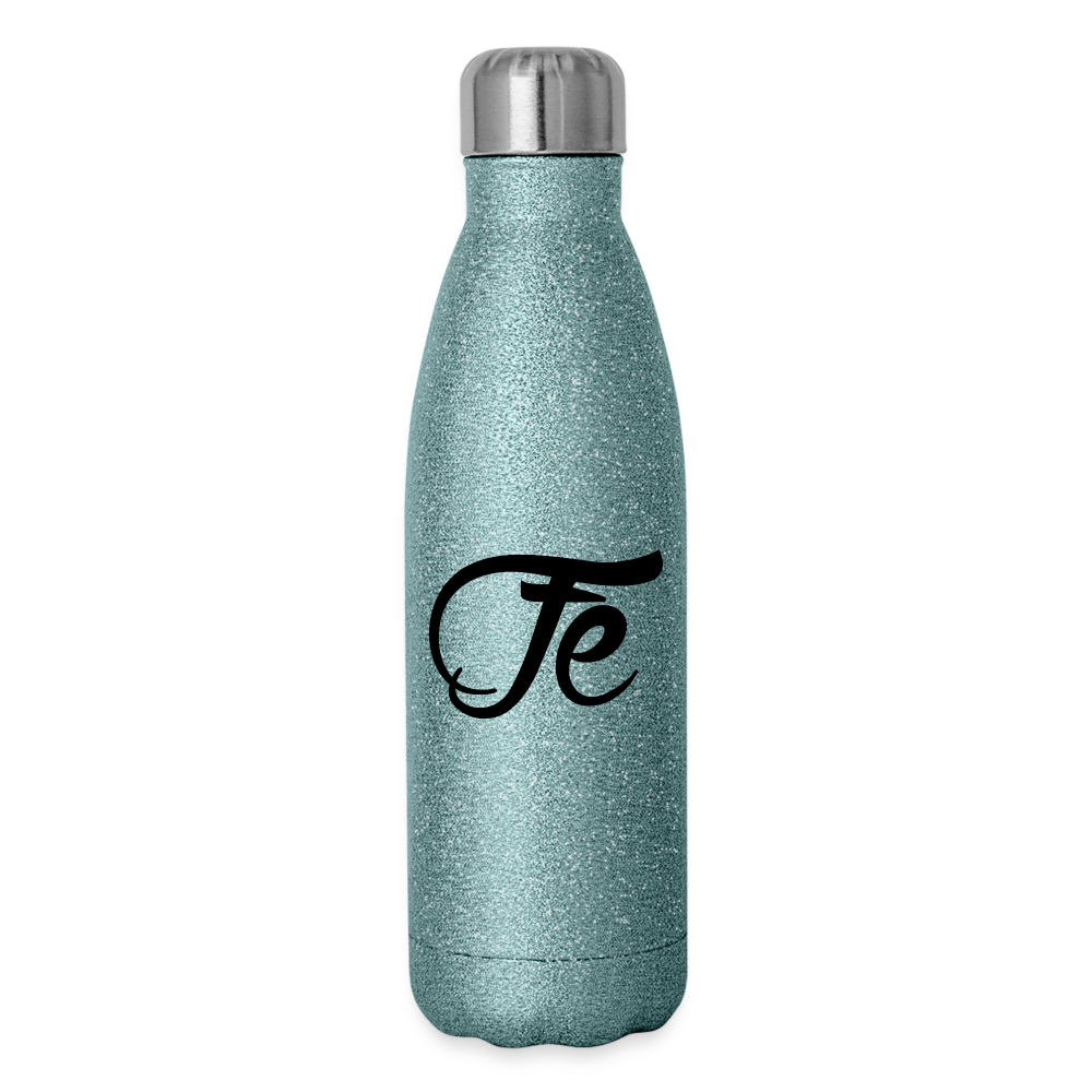 FE 7TH AVE INSULATED STAINLES STEEL CHOOSE YOUR POISON PREFERABLY WATER  BOTTLE - turquoise glitter