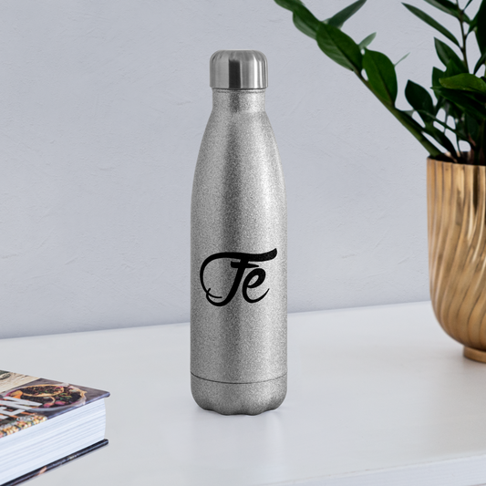 FE 7TH AVE INSULATED STAINLES STEEL CHOOSE YOUR POISON PREFERABLY WATER  BOTTLE - turquoise glitter