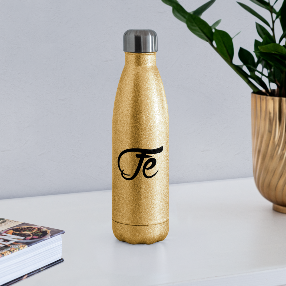 FE 7TH AVE INSULATED STAINLES STEEL CHOOSE YOUR POISON PREFERABLY WATER  BOTTLE - gold glitter